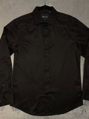 NWOT Shield-X Flex Men's Small Standard Fit Black Long Sleeve Button-Up Shirt